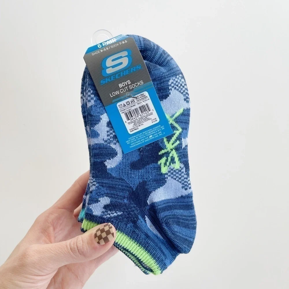 Skechers 6 Pack Low Cut Boys Socks - 9-3.5
